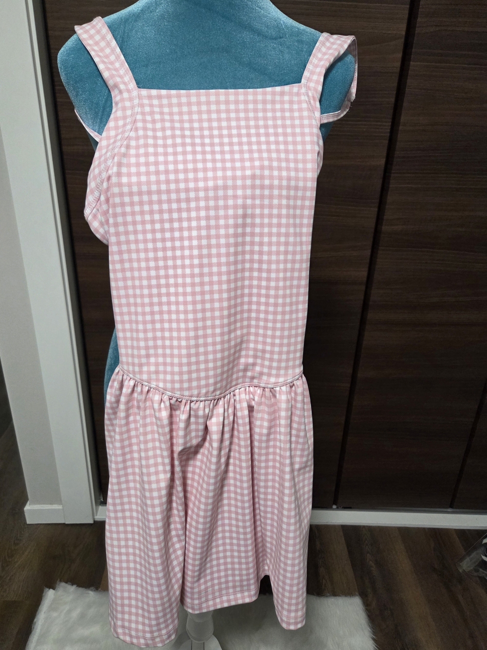 abercrombie kids Pink Gingham Drop-Waist Skort Dress